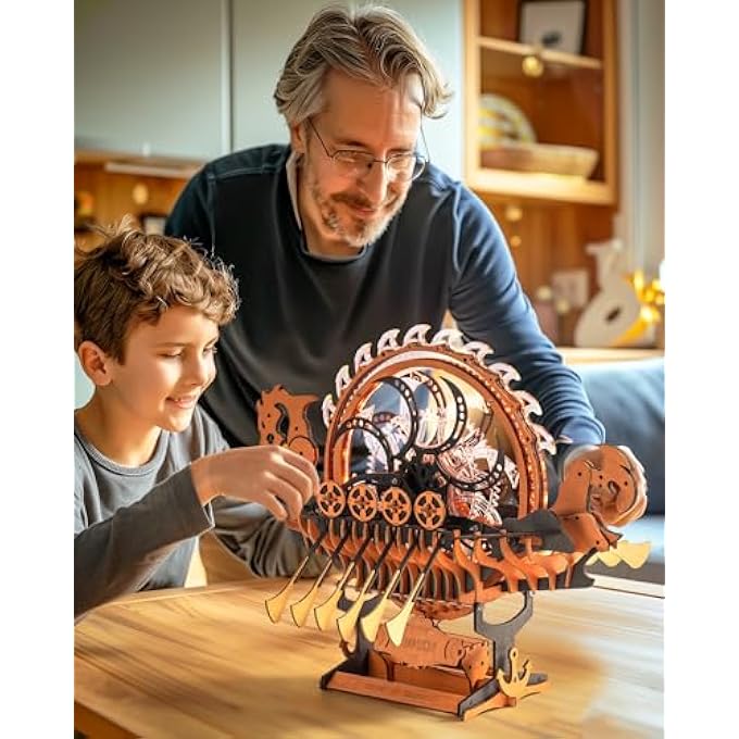 3D PUZZLE WOODEN SHIP WOODEN MODELS CONSTRUCTION KITS ADULTS, MODEL BOAT GIFTS FOR CHILDREN AND ADULTS, CREATIVE TOY AND HOME DECORATION, 229 PIECES, VIKING DRAGON SHIP, LK802 - Image 2